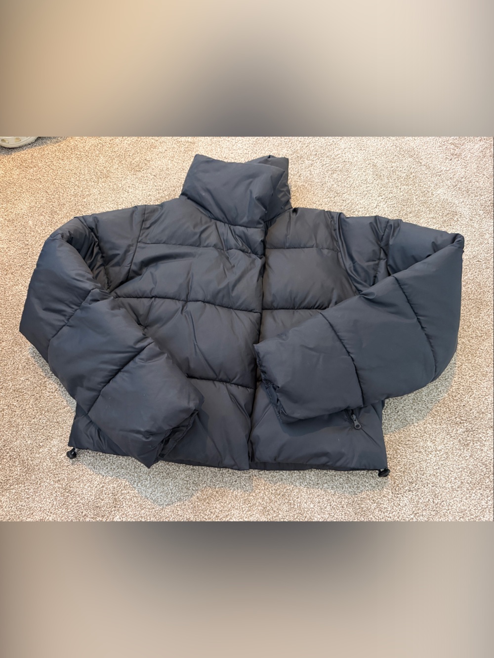 ALO Yoga Black Women's Puffer Jacket with High Collar size XS